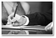 Hand signing estate planning document